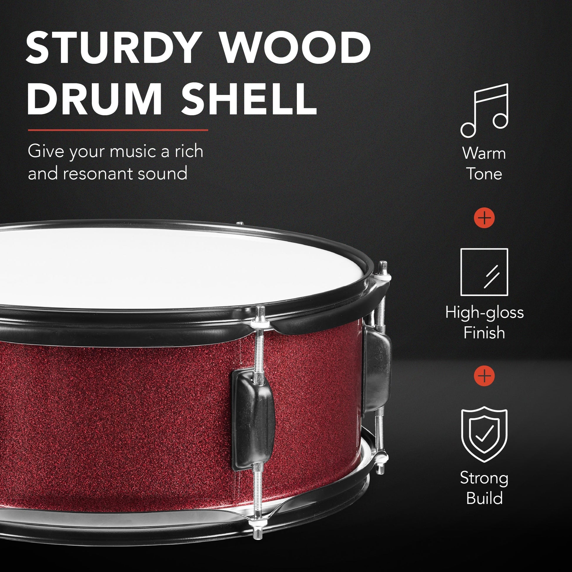 5-Piece Full Size Drum Set For Adults