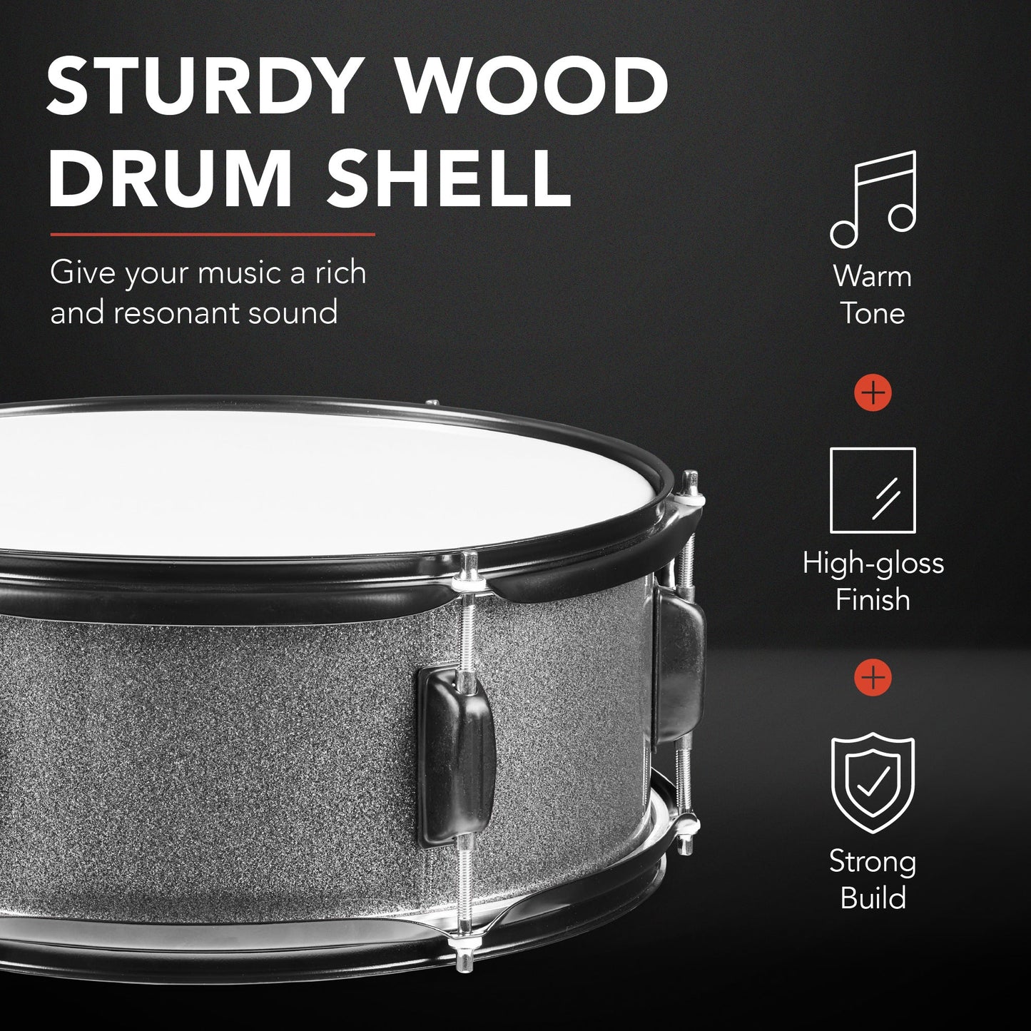 5-Piece Full Size Drum Set For Adults