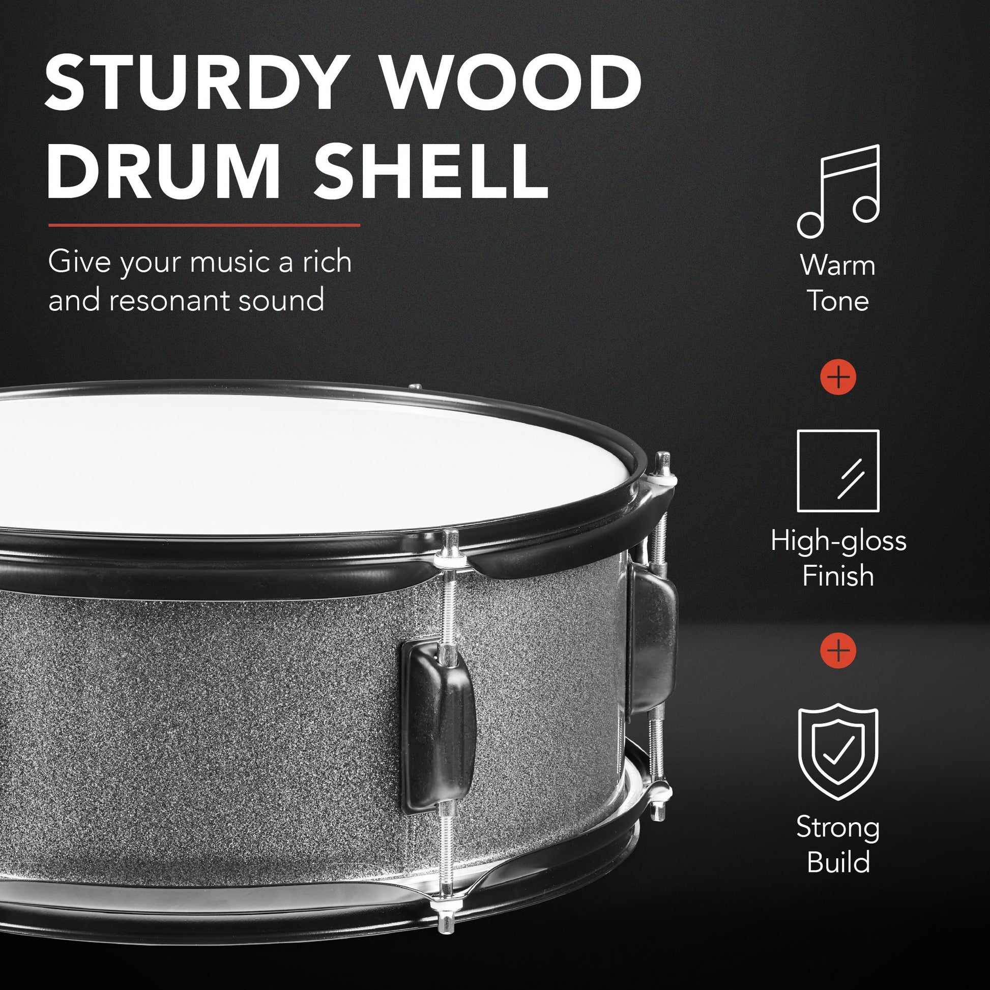5-Piece Full Size Drum Set For Adults