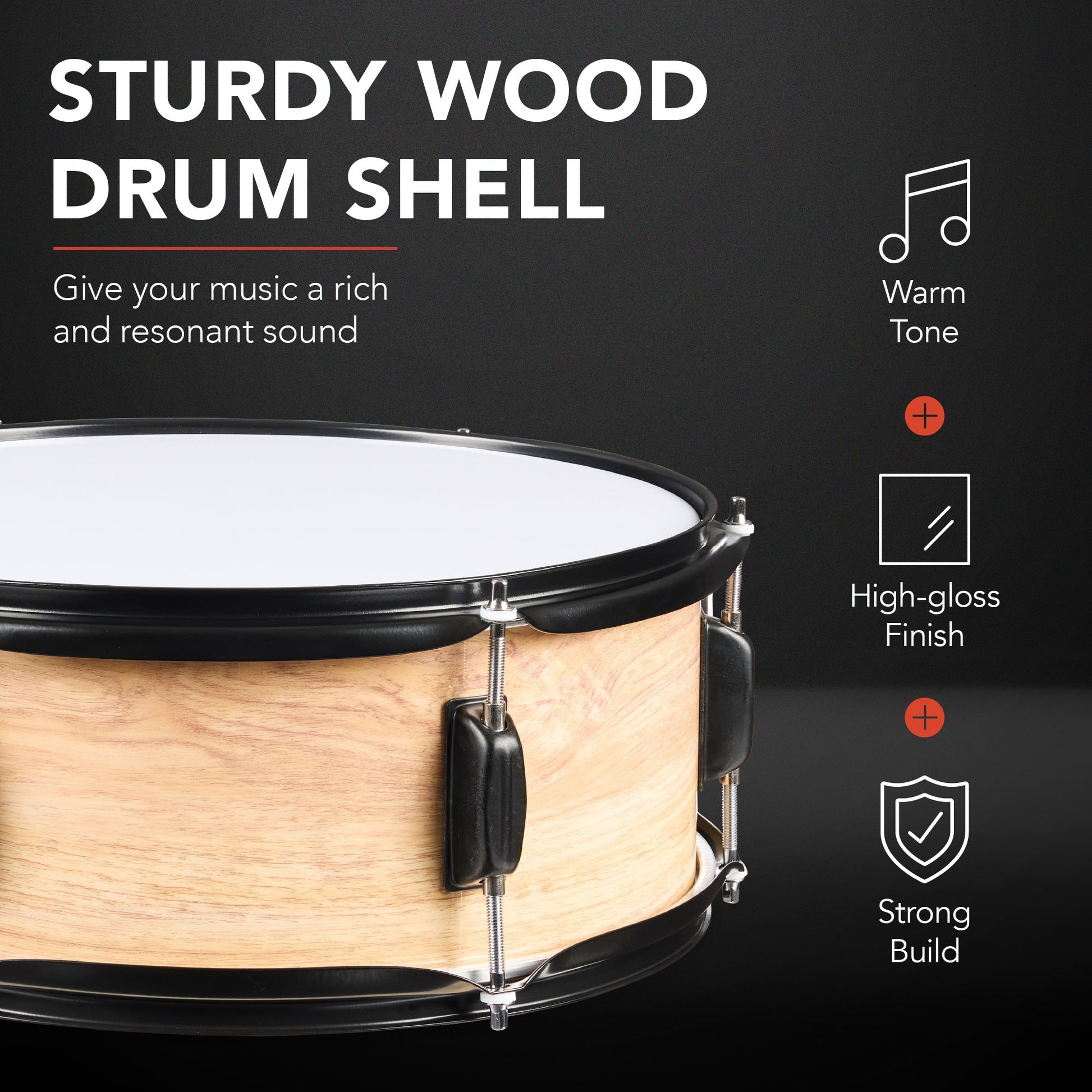 5-Piece Full Size Drum Set For Adults