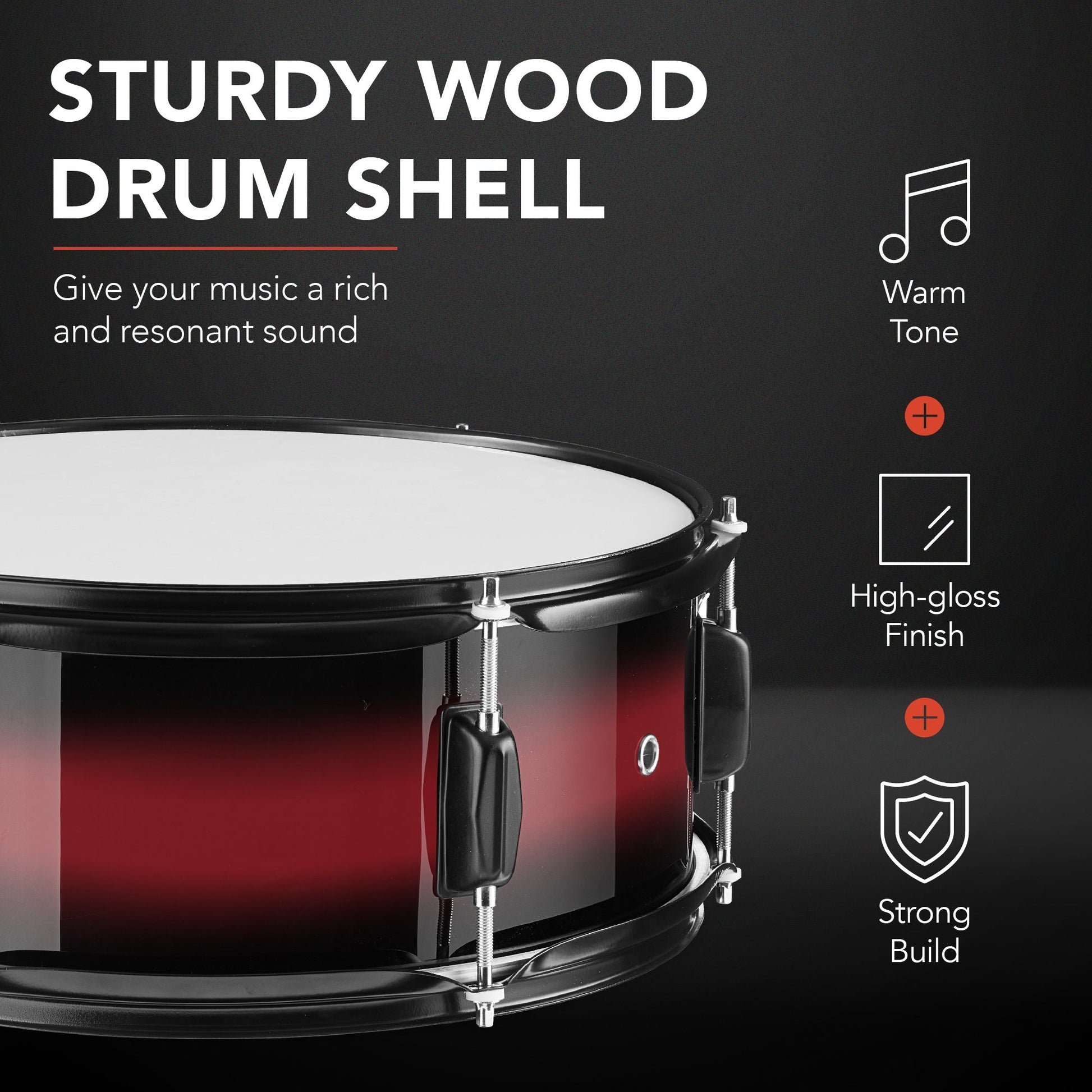 5-Piece Full Size Drum Set For Adults