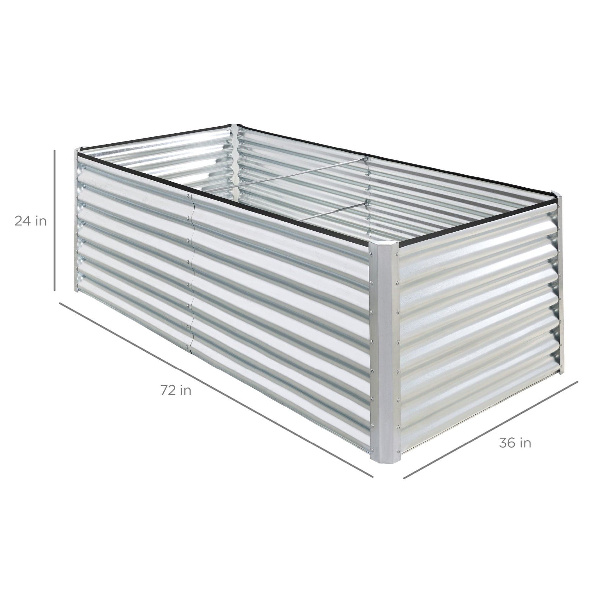 Outdoor Metal Raised Garden Bed for Vegetables, Flowers, Herbs - 6x3x2ft