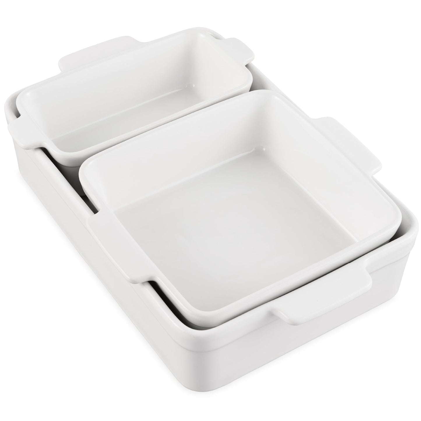 3-Piece Ceramic Bakeware Set, Stoneware Baking Dishes, Casserole Serving Set