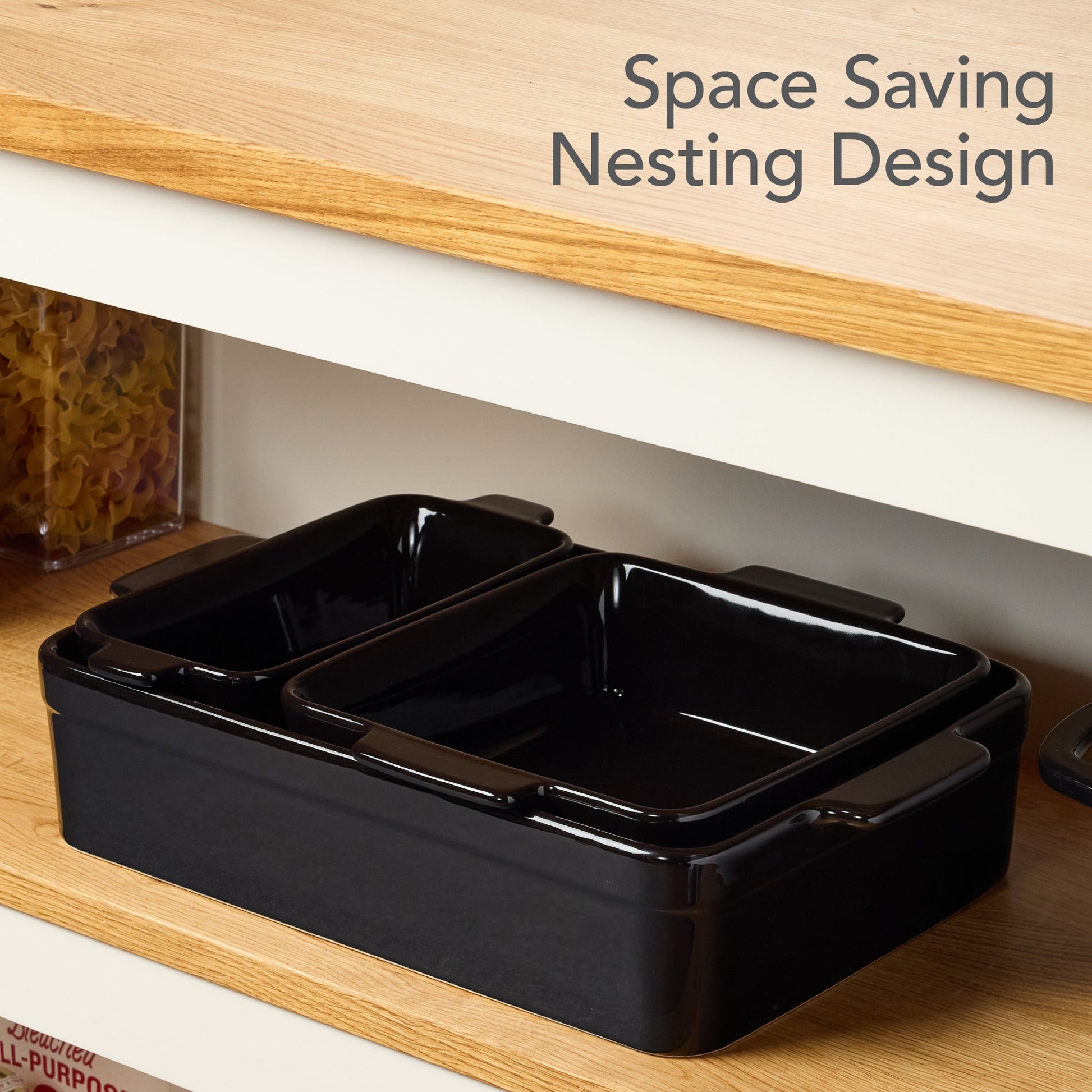 3-Piece Ceramic Bakeware Set, Stoneware Baking Dishes, Casserole Serving Set