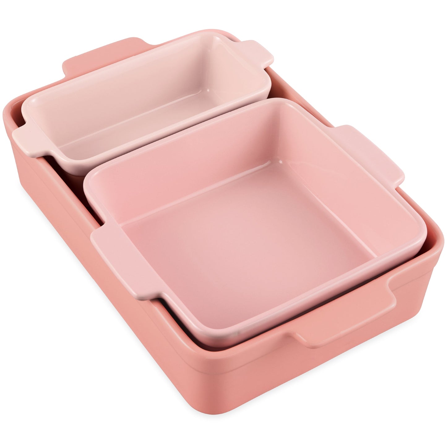 3-Piece Ceramic Bakeware Set, Stoneware Baking Dishes, Casserole Serving Set