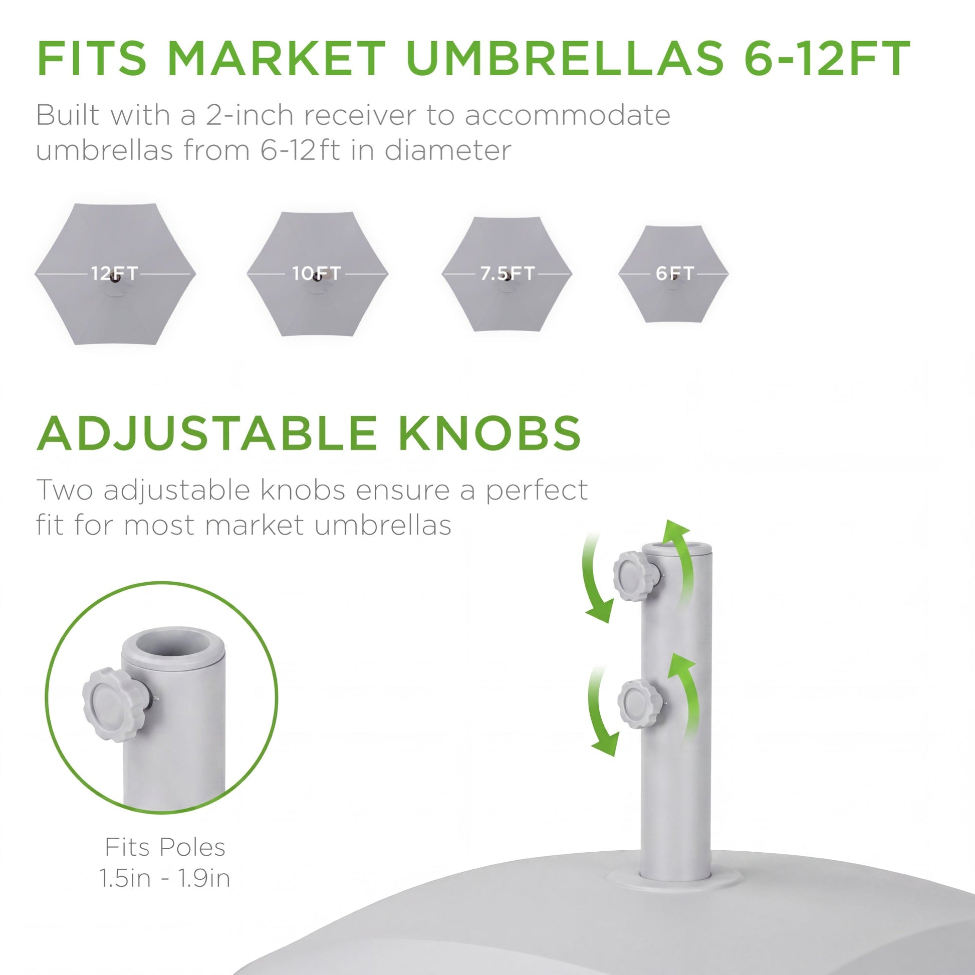 Fillable Mobile Umbrella Base Stand w/ 4 Wheels, 2 Locks, 123lb Capacity