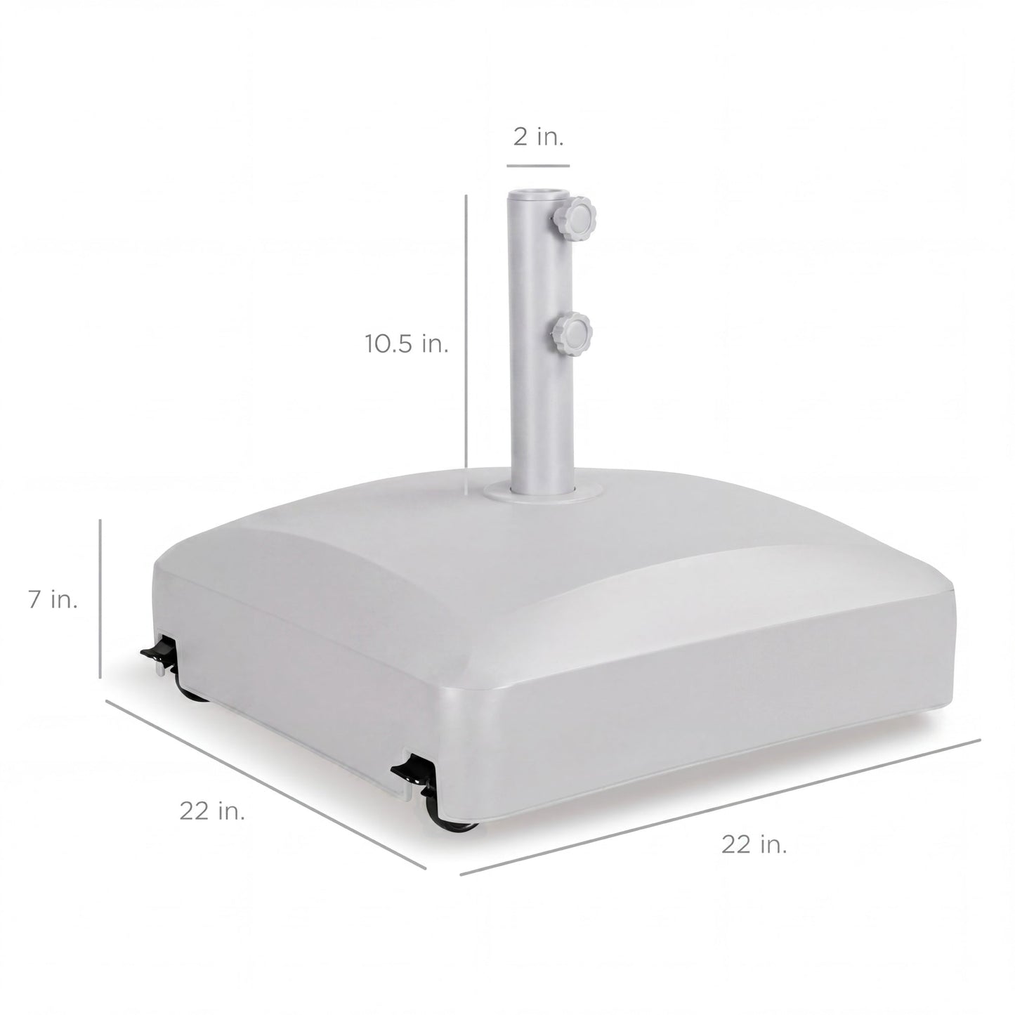 Fillable Mobile Umbrella Base Stand w/ 4 Wheels, 2 Locks, 123lb Capacity