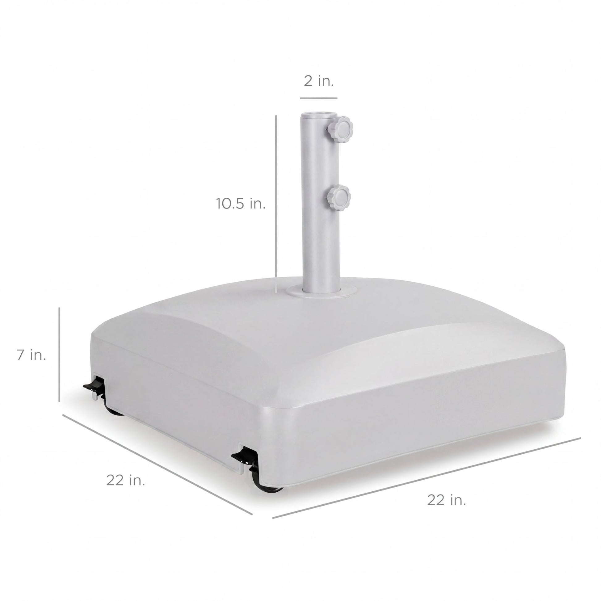 Fillable Mobile Umbrella Base Stand w/ 4 Wheels, 2 Locks, 123lb Capacity