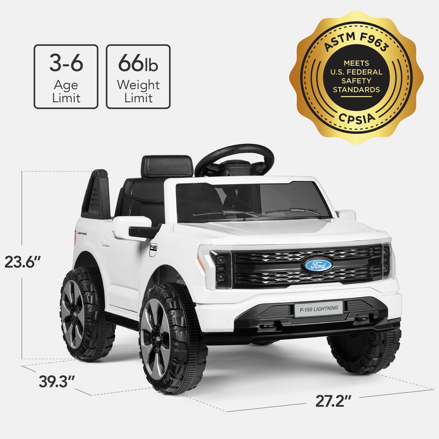 12V Kids Ride On Car Officially Licensed Ford Lightning w/ Remote, 2 Speeds