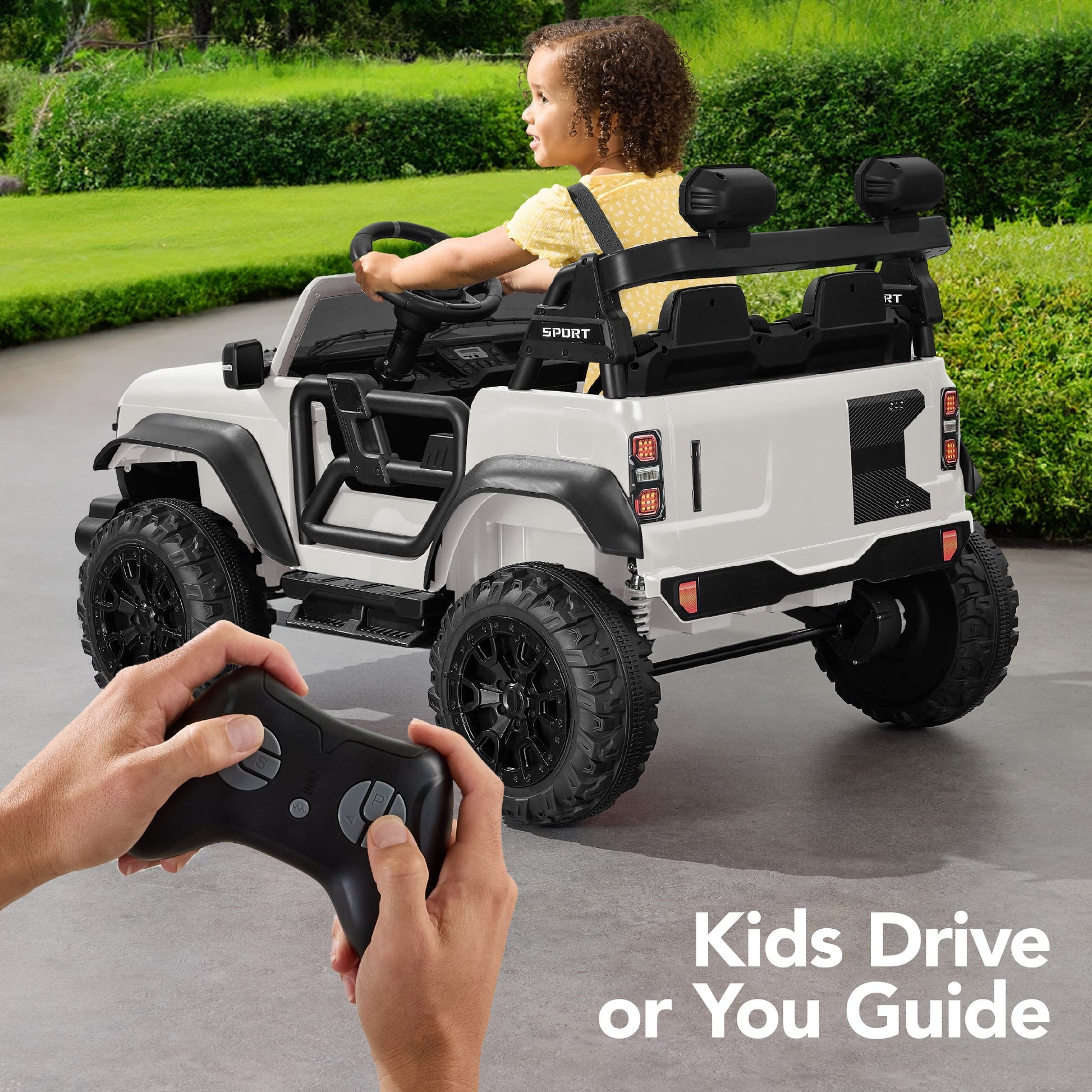 24V 2-Seater Electric Ride-On Car Truck w/ Parent Control, Bluetooth