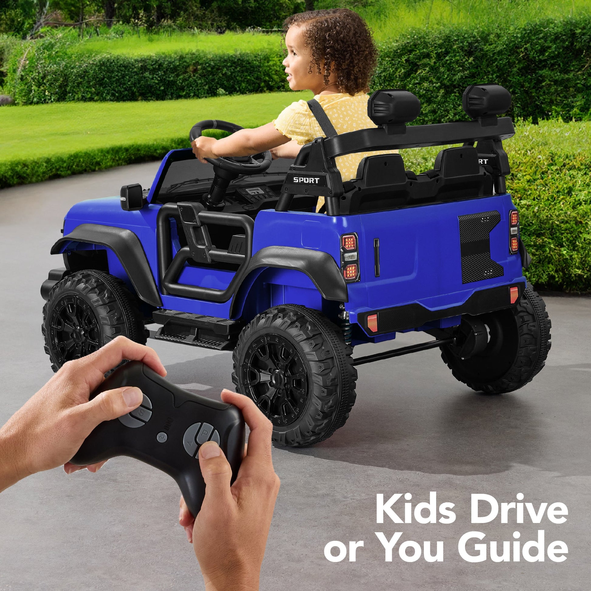24V 2-Seater Electric Ride-On Car Truck w/ Parent Control, Bluetooth