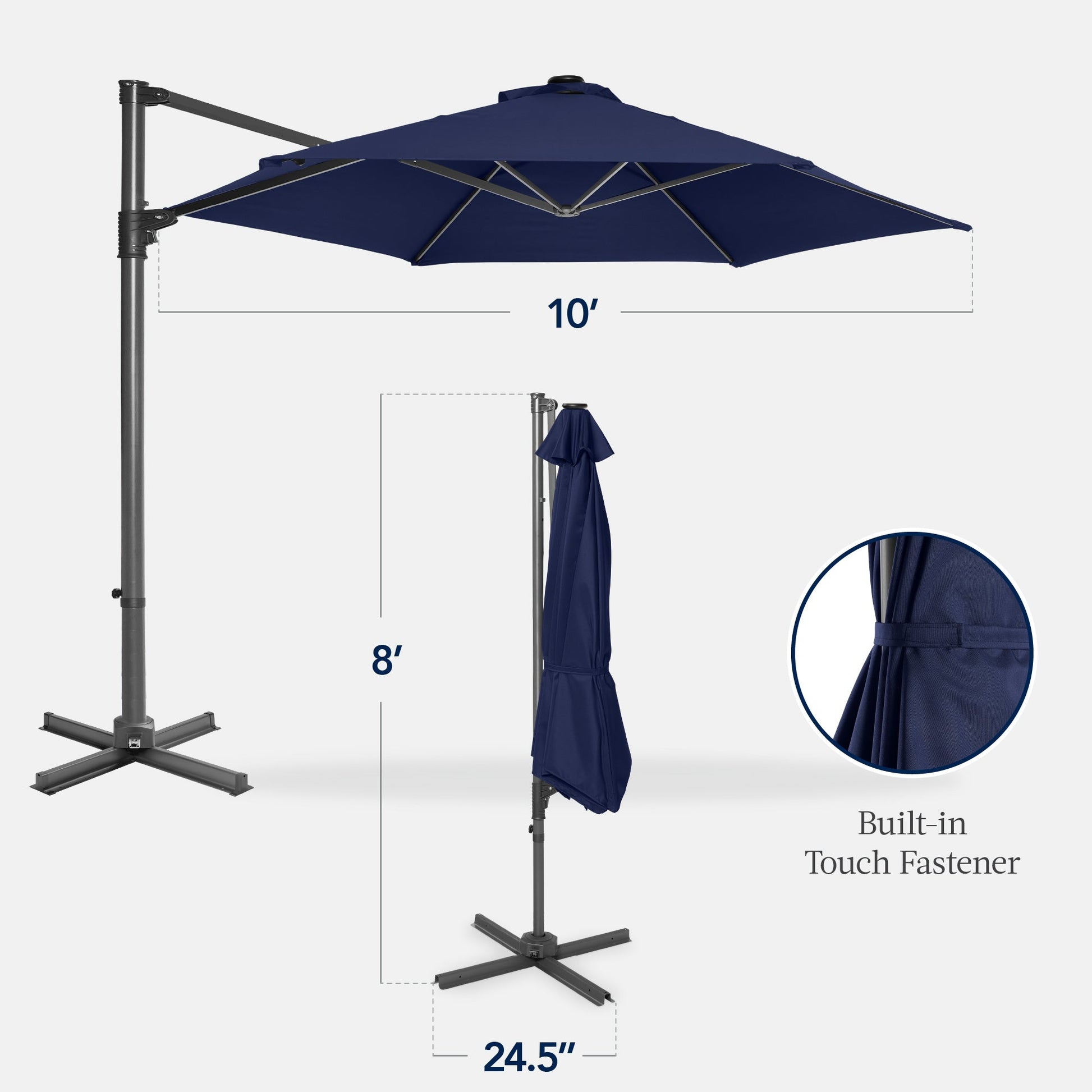 360 Rotating Cantilever Offset Patio Umbrella - 10ft
