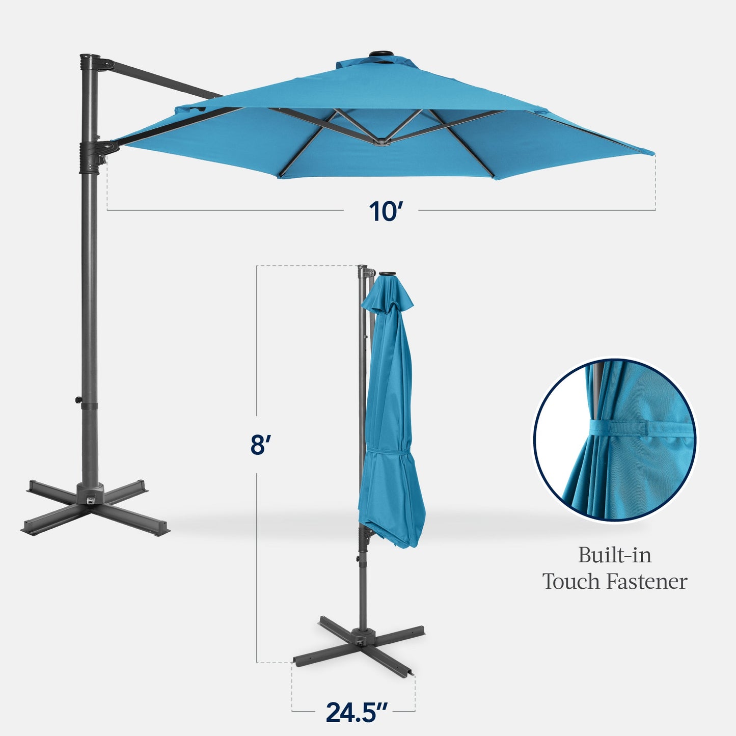360 Rotating Cantilever Offset Patio Umbrella - 10ft
