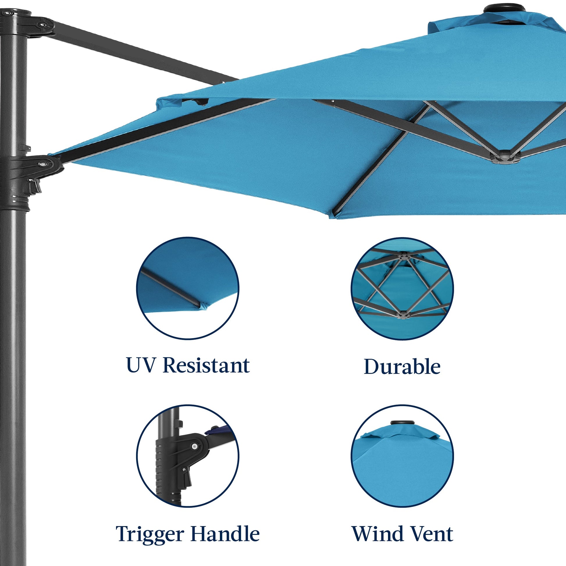 360 Rotating Cantilever Offset Patio Umbrella - 10ft