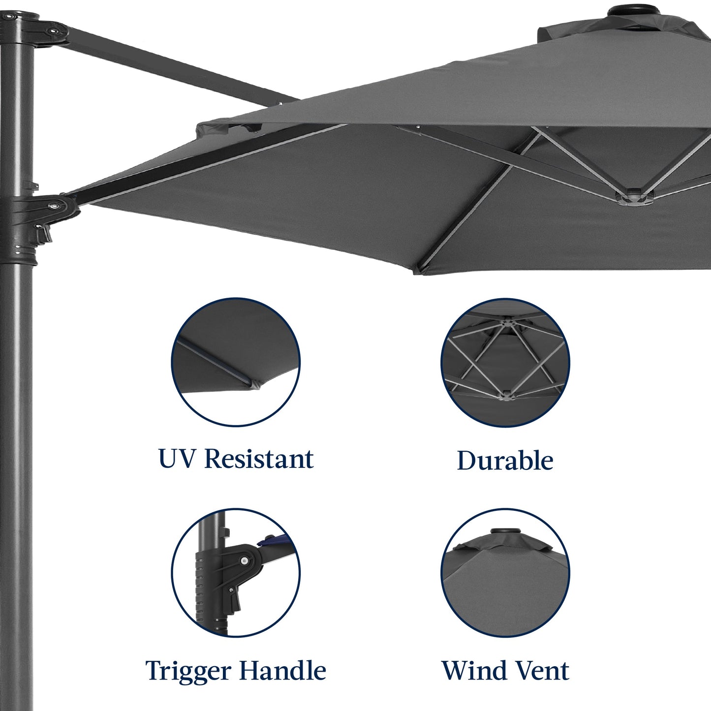 360 Rotating Cantilever Offset Patio Umbrella - 10ft