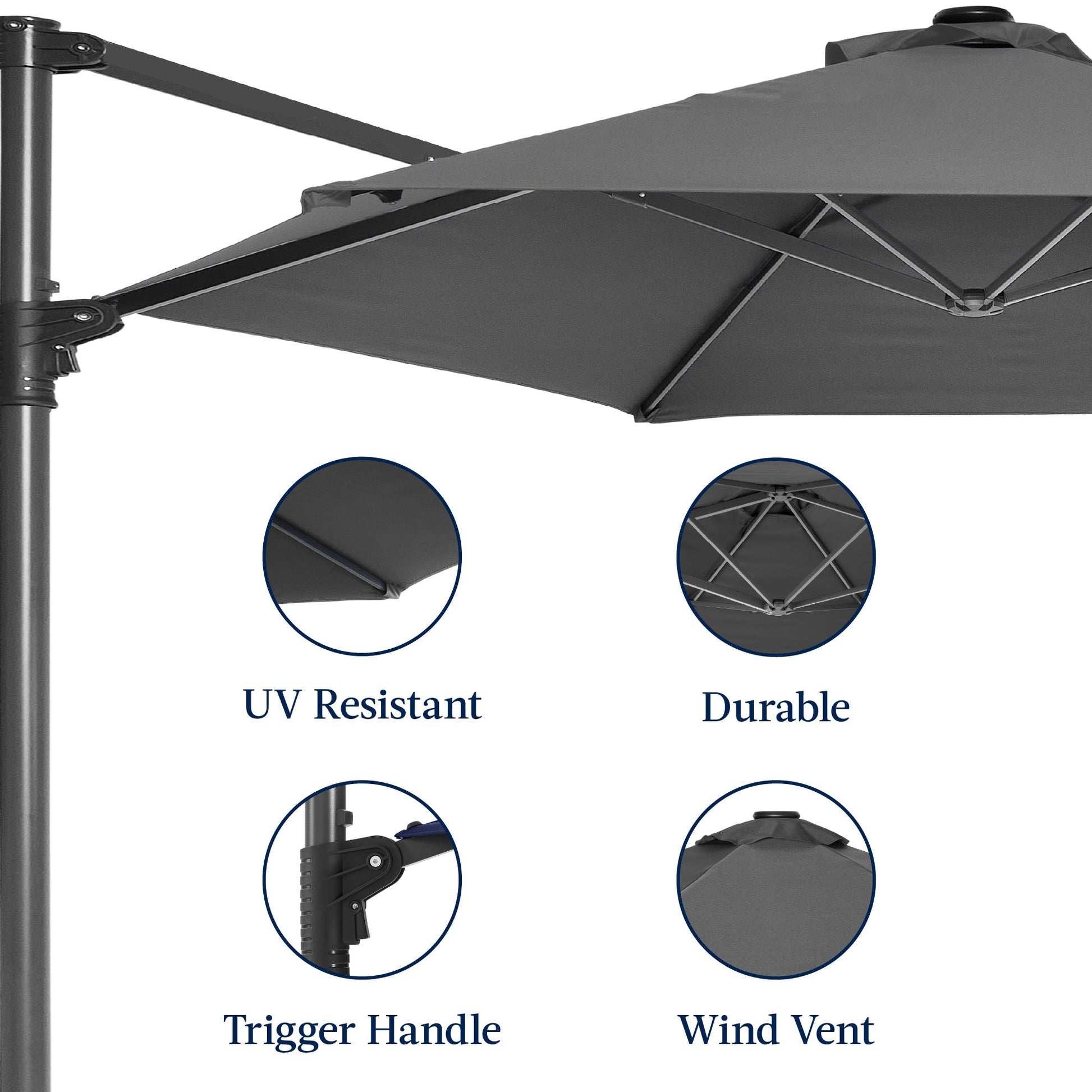 360 Rotating Cantilever Offset Patio Umbrella - 10ft