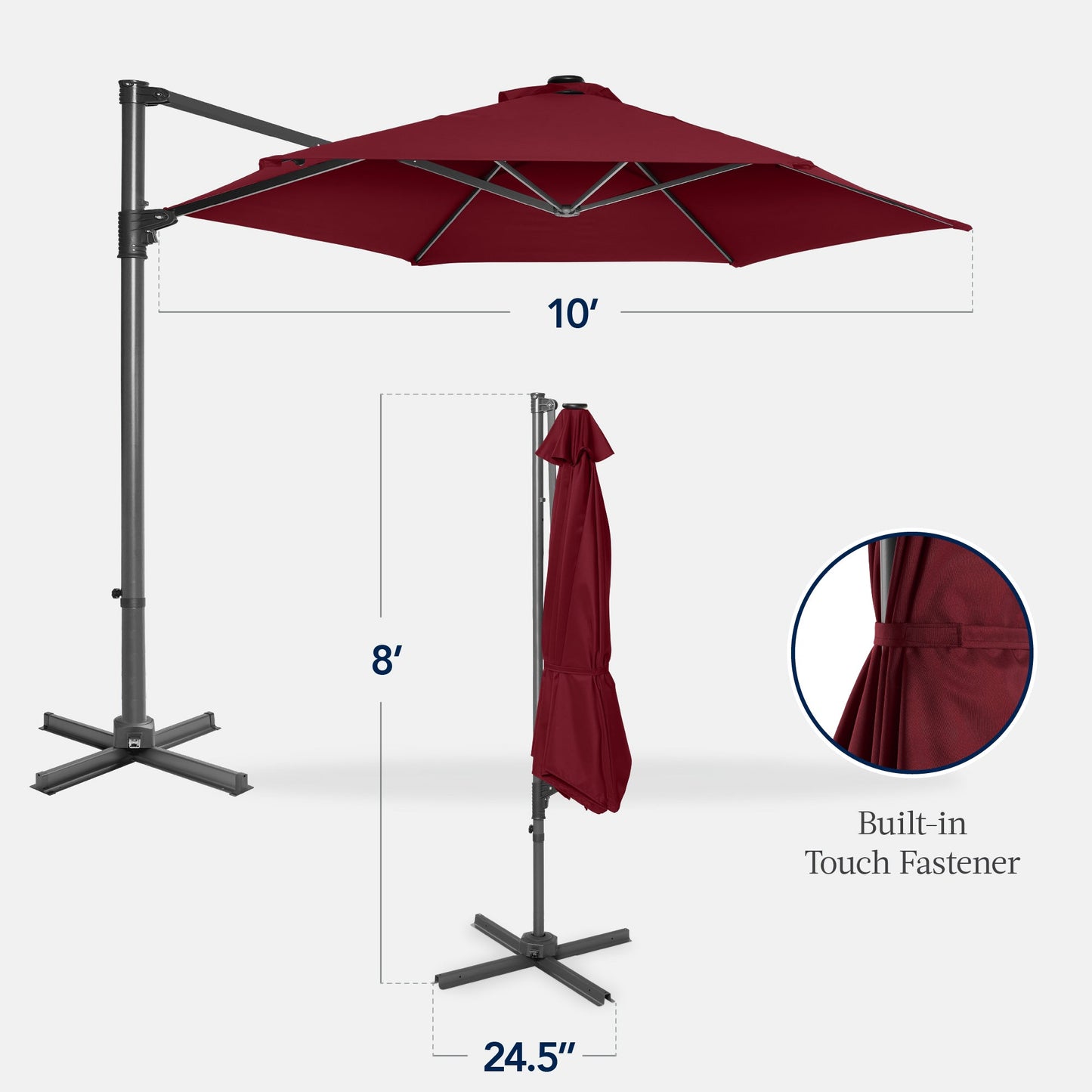 360 Rotating Cantilever Offset Patio Umbrella - 10ft