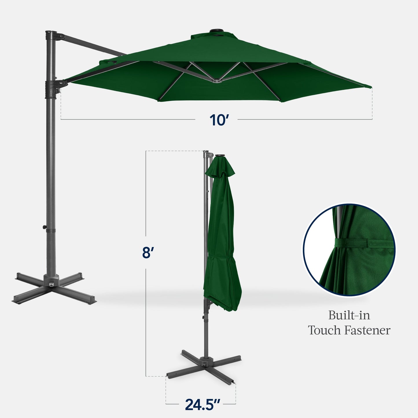 360 Rotating Cantilever Offset Patio Umbrella - 10ft
