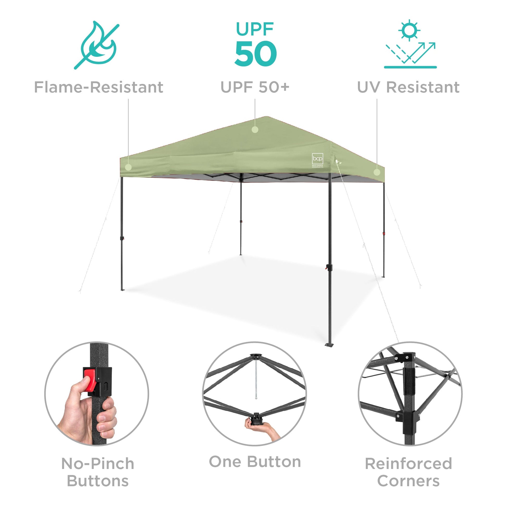 One-Person Setup Instant Pop Up Canopy w/ Case, 4 Weight Bags - 12x12ft