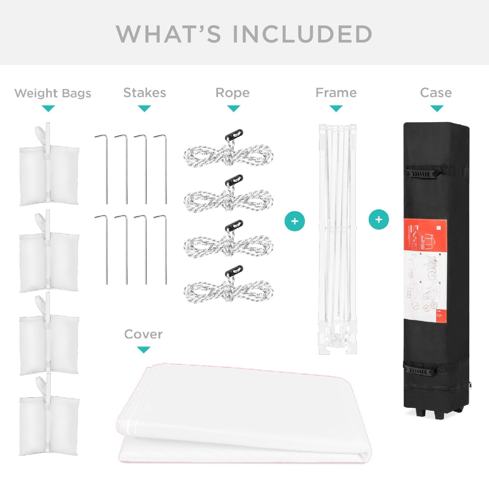 One-Person Setup Instant Pop Up Canopy w/ Case, 4 Weight Bags - 12x12ft