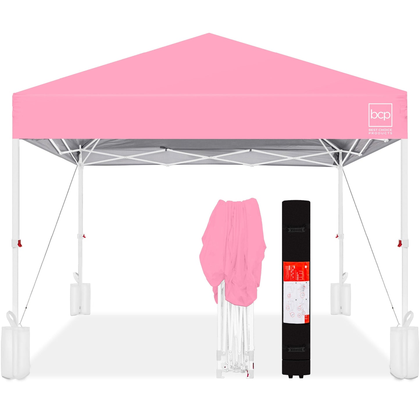 One-Person Setup Instant Pop Up Canopy w/ Case, 4 Weight Bags - 12x12ft