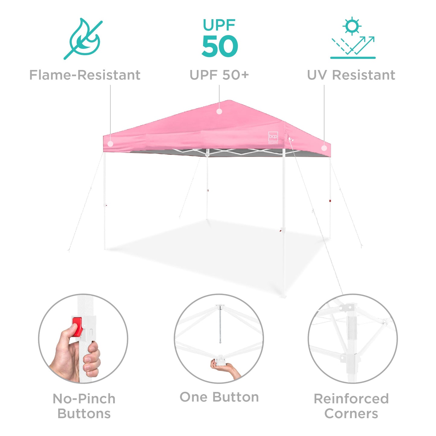 One-Person Setup Instant Pop Up Canopy w/ Case, 4 Weight Bags - 12x12ft