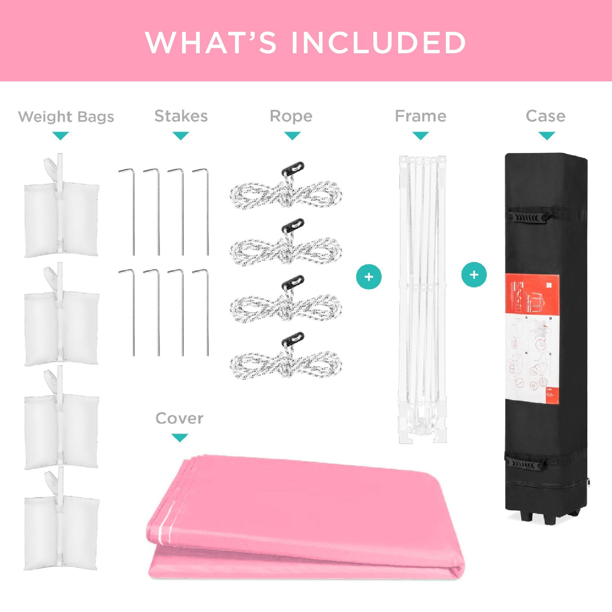 One-Person Setup Instant Pop Up Canopy w/ Case, 4 Weight Bags - 12x12ft