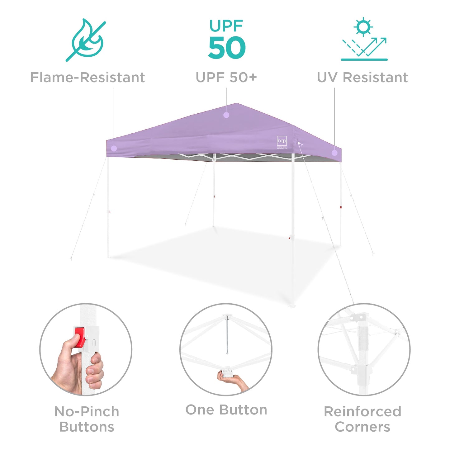 One-Person Setup Instant Pop Up Canopy w/ Case, 4 Weight Bags - 12x12ft