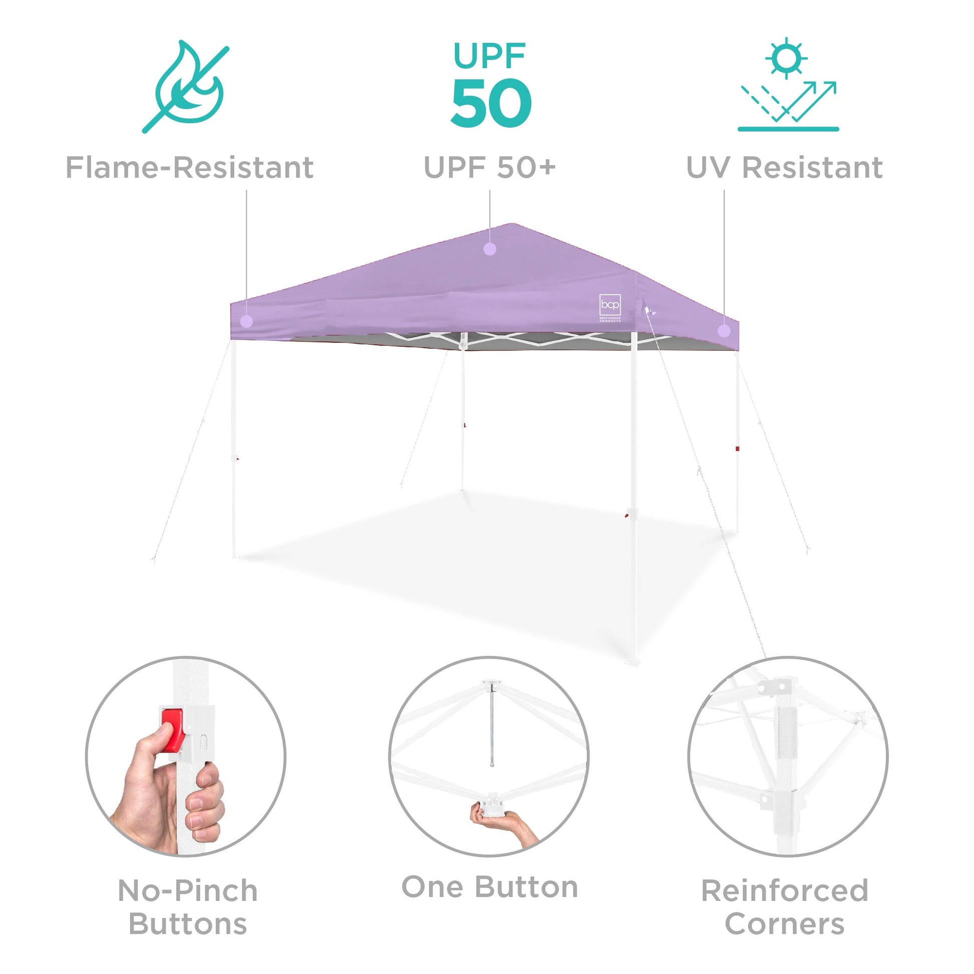 One-Person Setup Instant Pop Up Canopy w/ Case, 4 Weight Bags - 12x12ft