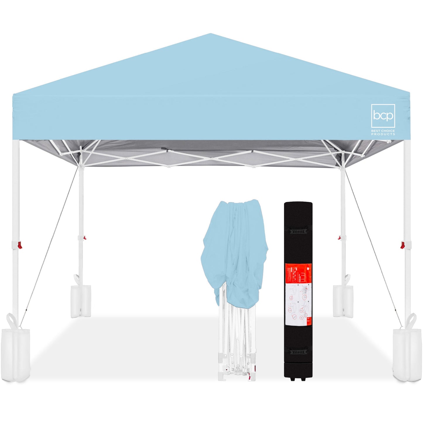 One-Person Setup Instant Pop Up Canopy w/ Case, 4 Weight Bags - 12x12ft