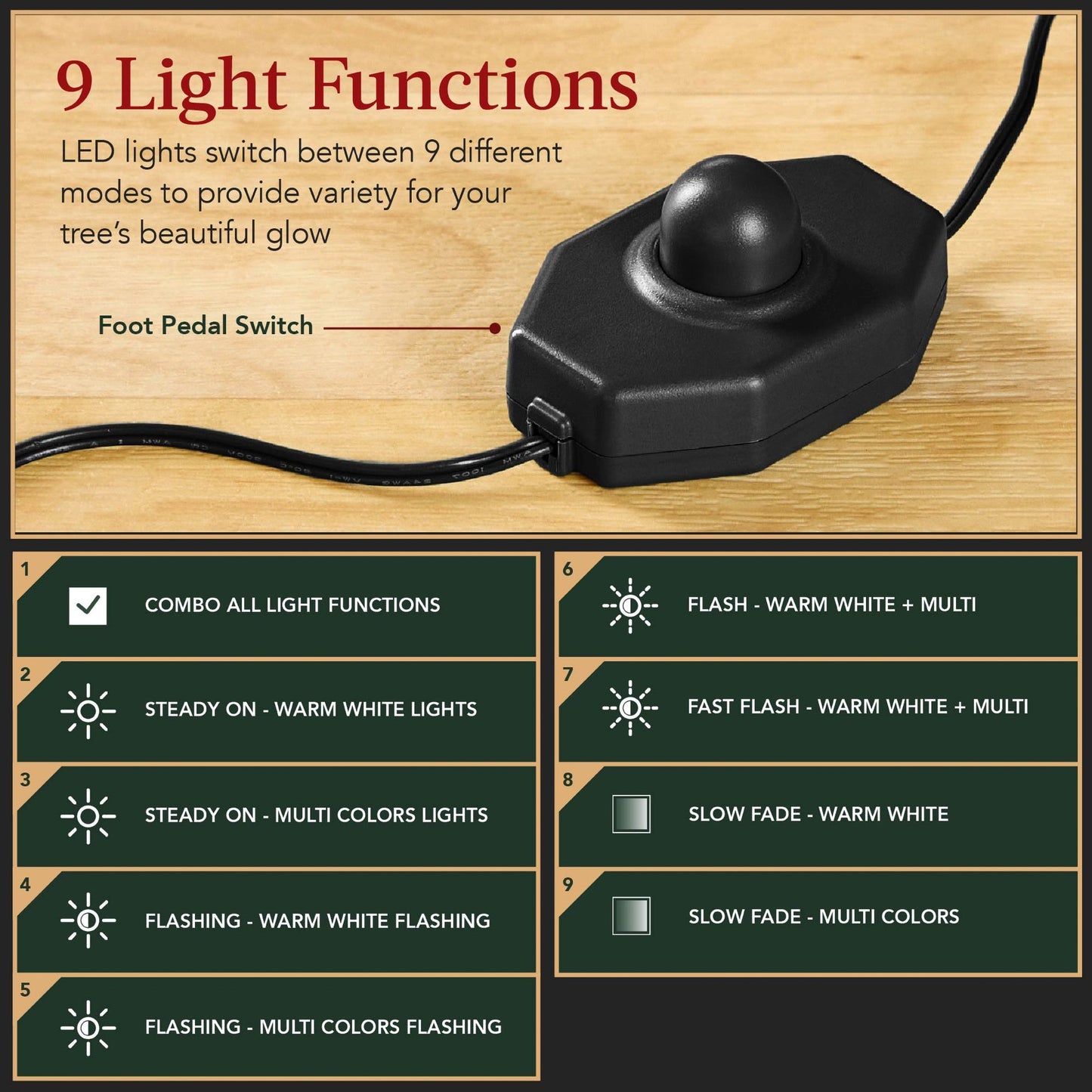 Black Pre-Lit Sparse Flocked Christmas Tree w/ 2-in-1 LEDs, Cordless Connection