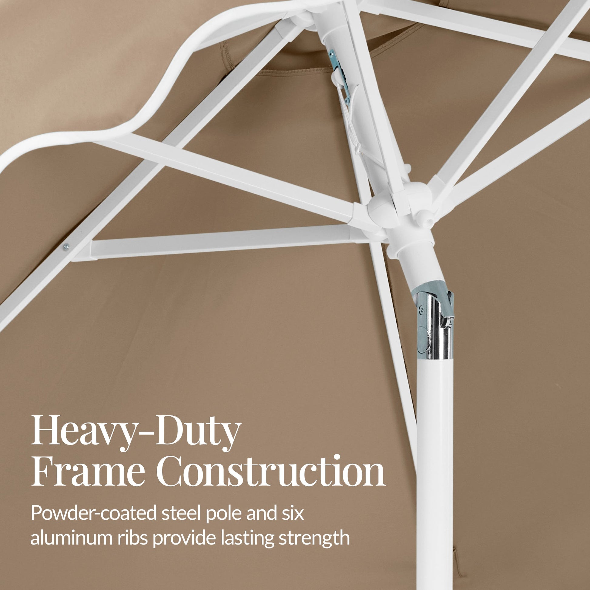 7.5ft Patio Market Umbrella,Wavy Trim, UV-Fade-Resistant, Crank & Tilt
