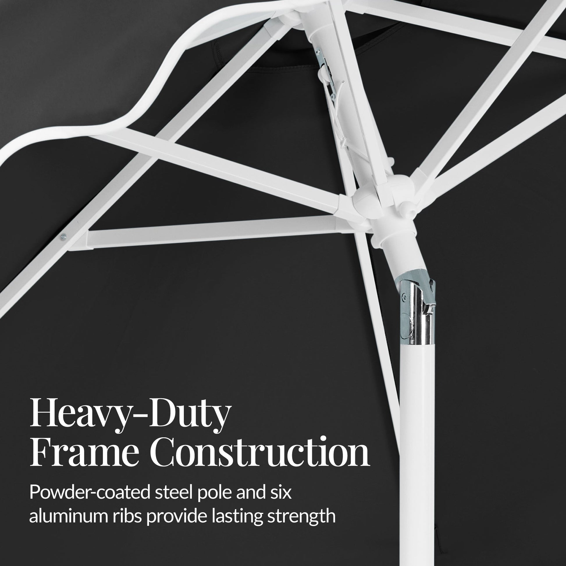 7.5ft Patio Market Umbrella,Wavy Trim, UV-Fade-Resistant, Crank & Tilt