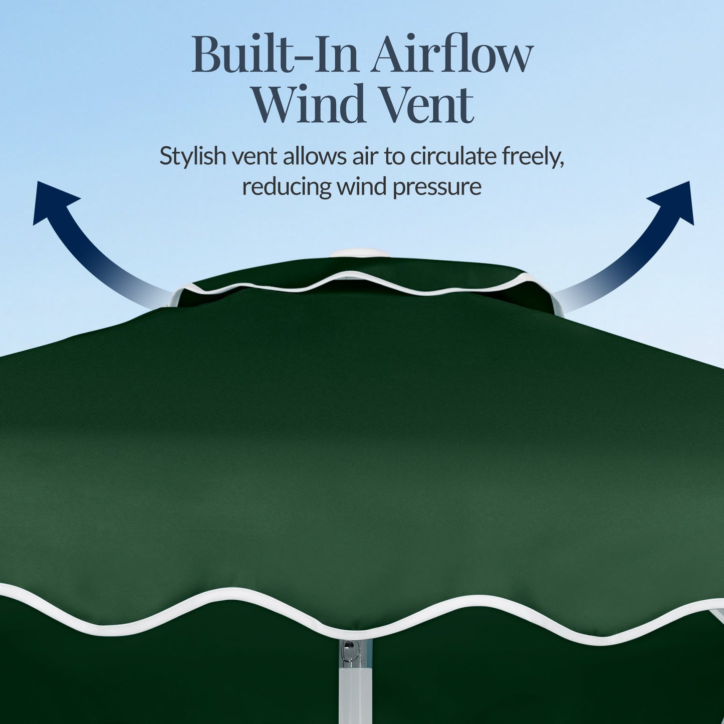 7.5ft Patio Market Umbrella,Wavy Trim, UV-Fade-Resistant, Crank & Tilt