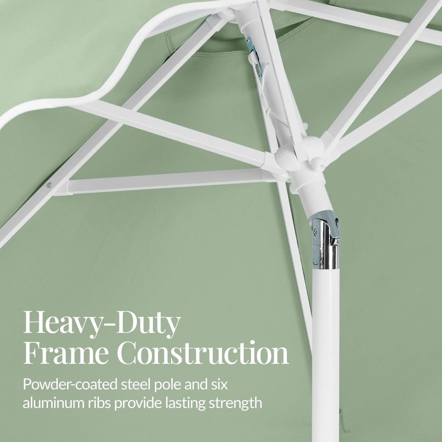 7.5ft Patio Market Umbrella,Wavy Trim, UV-Fade-Resistant, Crank & Tilt
