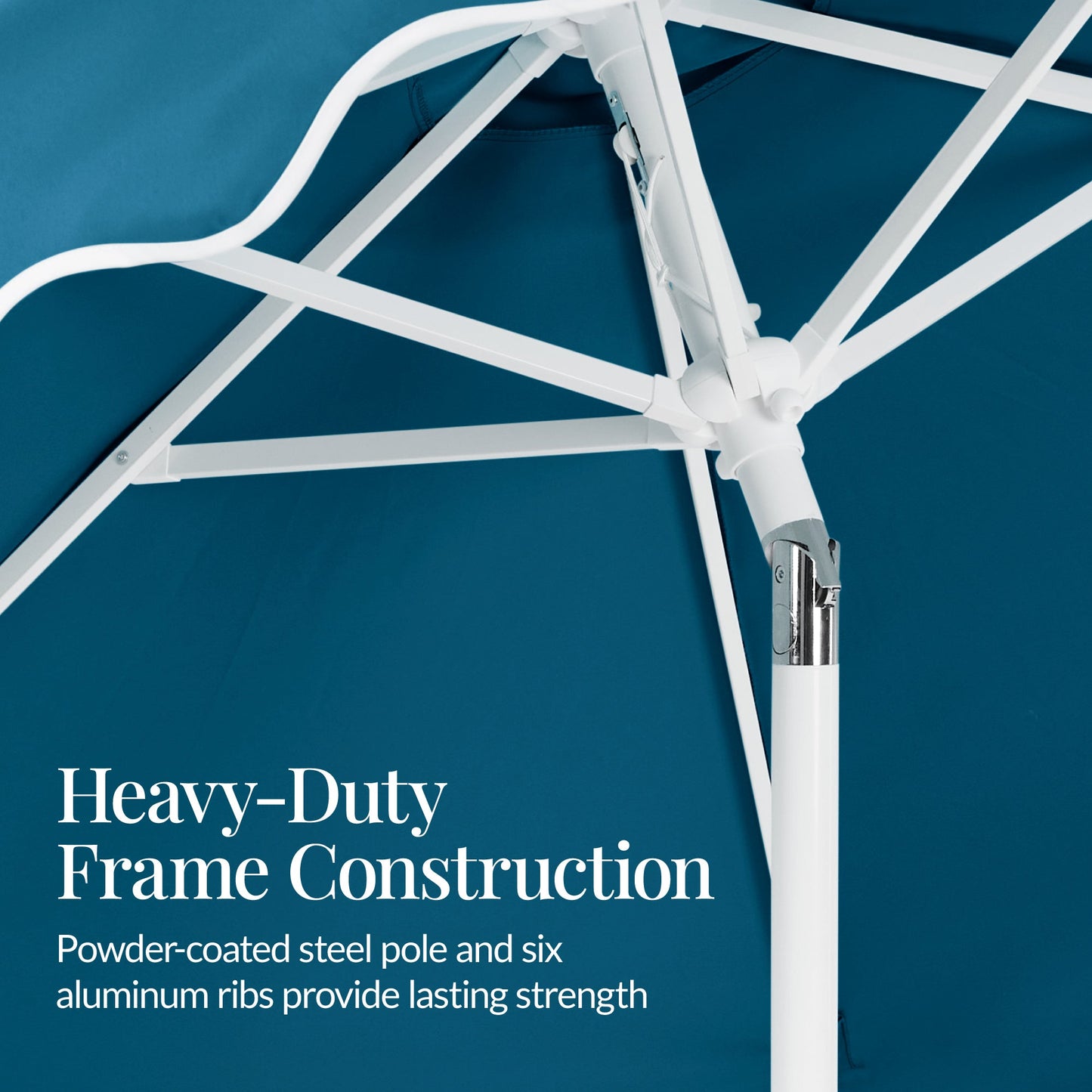 7.5ft Patio Market Umbrella,Wavy Trim, UV-Fade-Resistant, Crank & Tilt